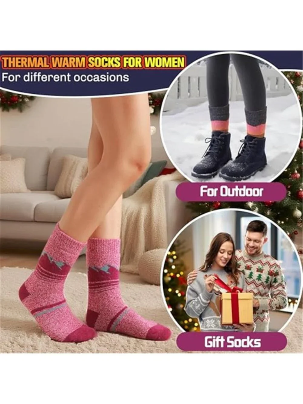 3 Pairs Women's Thermal Warm Socks Thick Winter Extra Warm Insulated